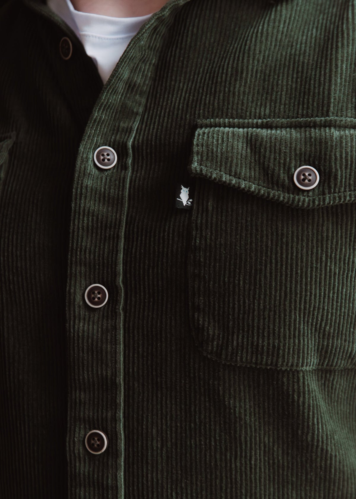 SUAVE OWL Corduroy Overshirt Olive