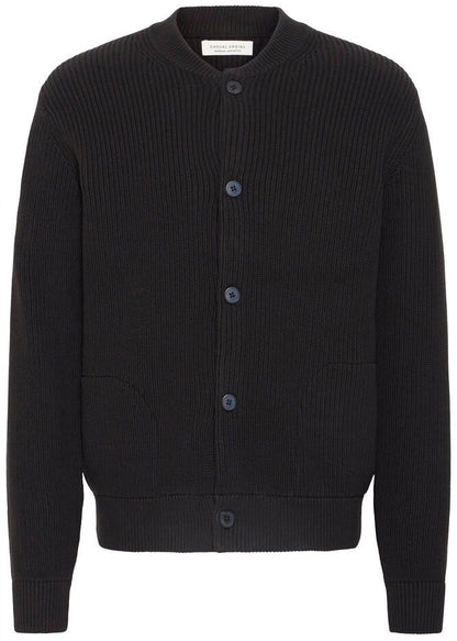 Baseball Knit Cardigan Black