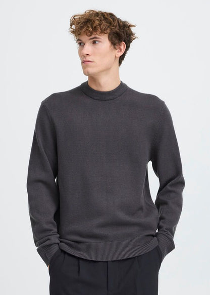 Crew Neck Knit Jumper Grey