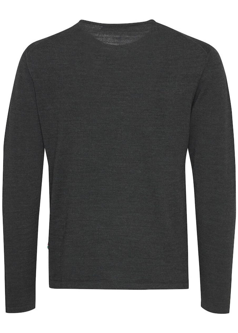 Fine Knit Crew Neck Dark Grey