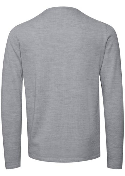 Fine Knit Crew Neck Light Grey