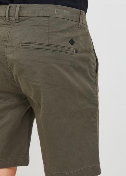 Olive Chino Shorts For Men Worn By Model Rear View
