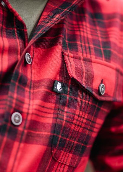 SUAVE OWL Checked Overshirt Red