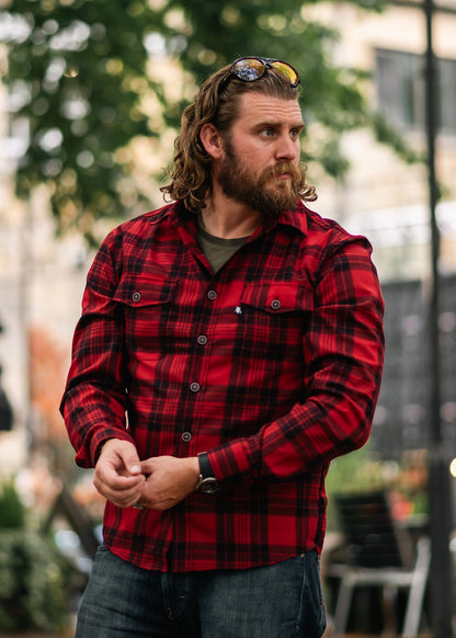 SUAVE OWL Checked Overshirt Red