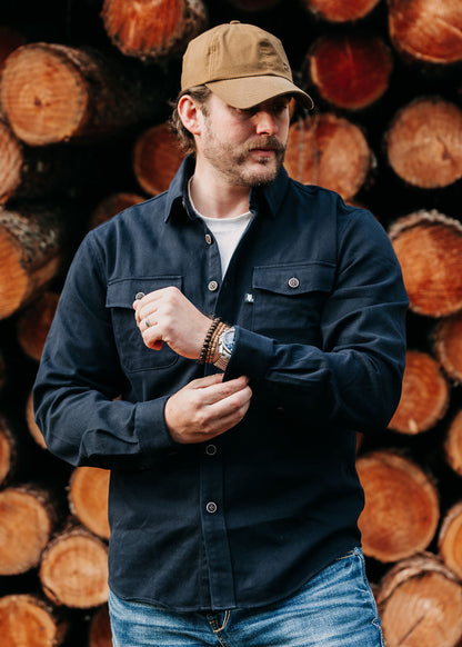 SUAVE OWL Twill Overshirt Dark Navy
