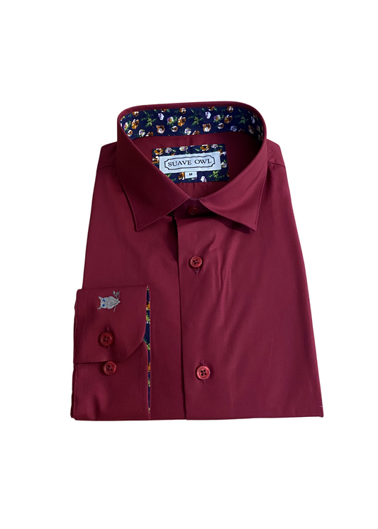 SUAVE OWL Cherry Red Shirt
