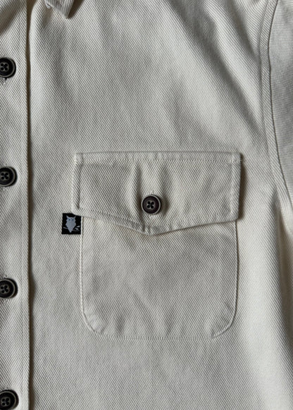 SUAVE OWL Men's Twill Overshirt Stone Pocket