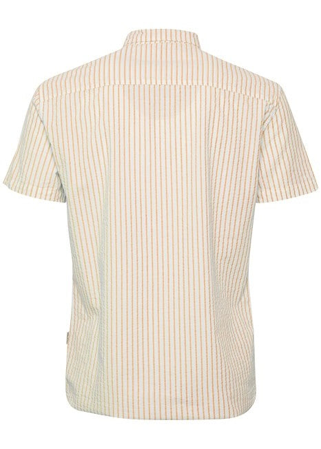 Short-Sleeve Peach Stripe Shirt