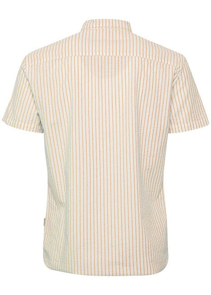 Short-Sleeve Peach Stripe Shirt