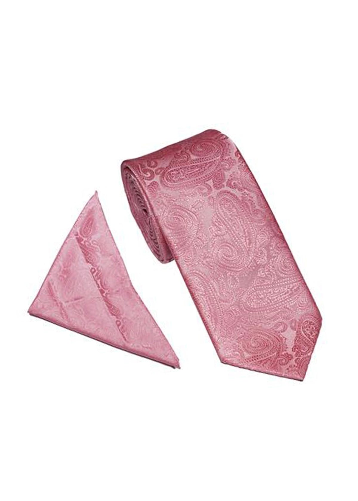 Paisley Tie & Pocket Square Set Pink