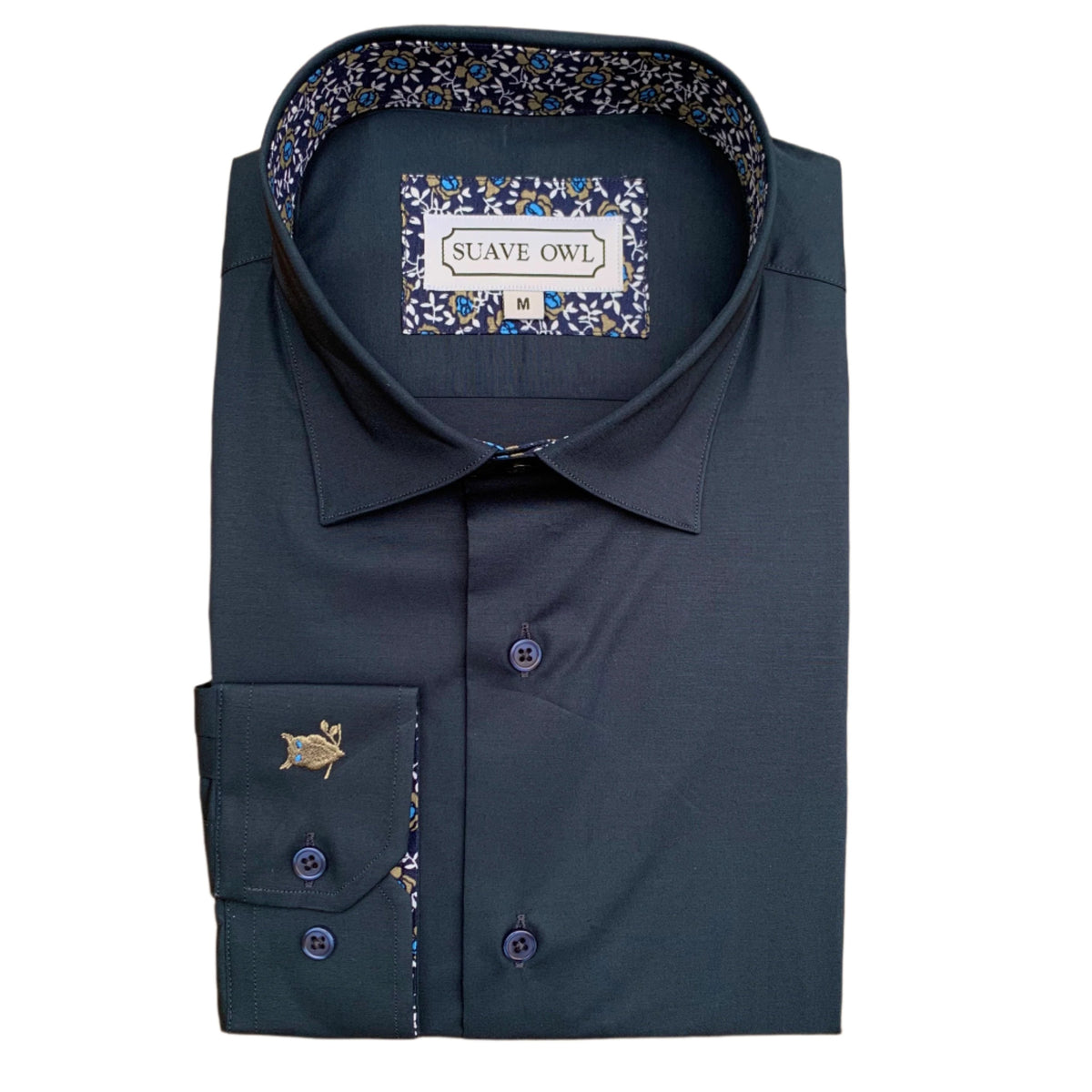 SUAVE OWL Navy Shirt Tan/White Contrast